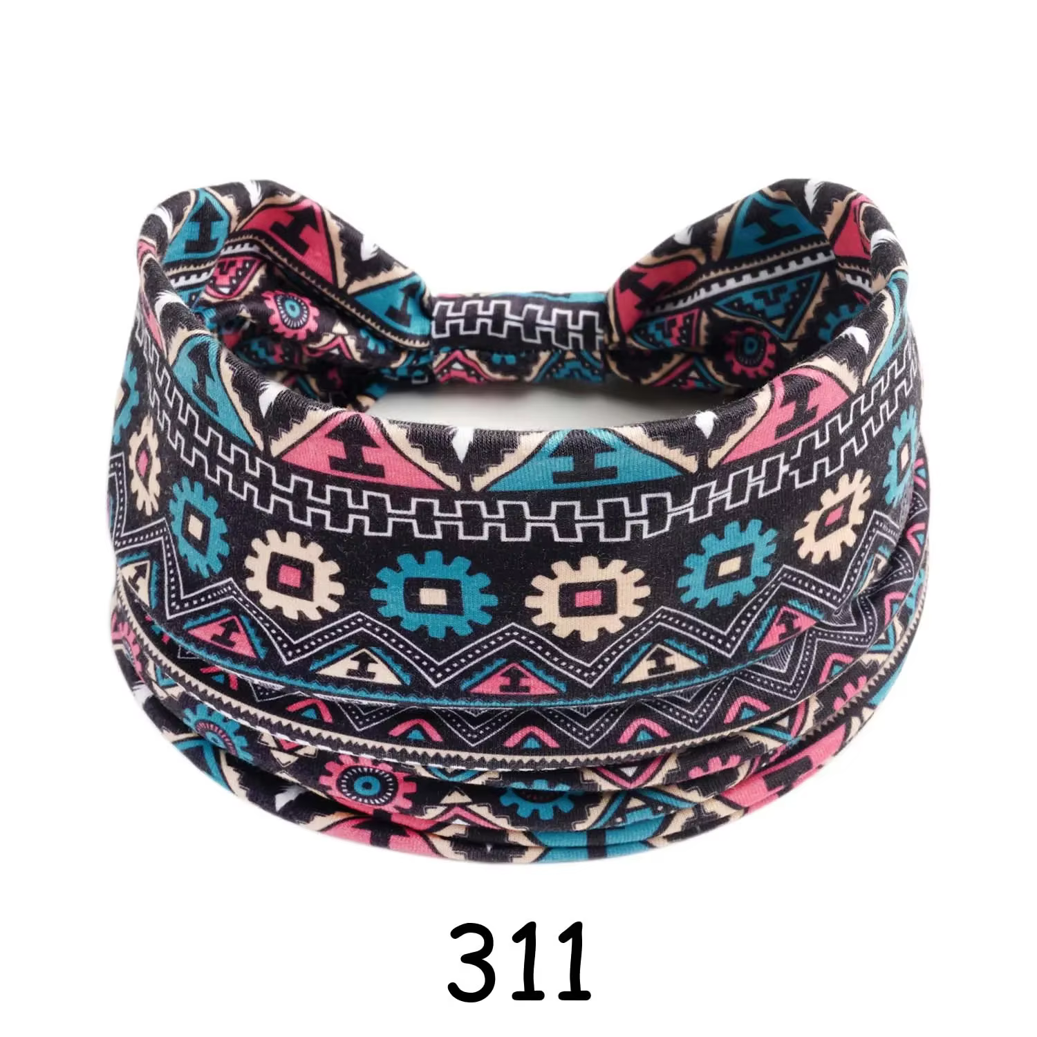 Foulard large imprimé de Style bohémien pour femmes, bandeau de sport élastique, Bandana en coton, a