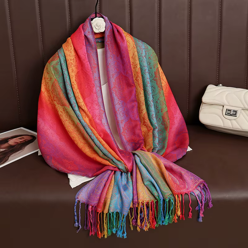 Écharpe en cachemire pour femme, marque de luxe, imprimé, châle chaud et enveloppes, Pashmina, Banda