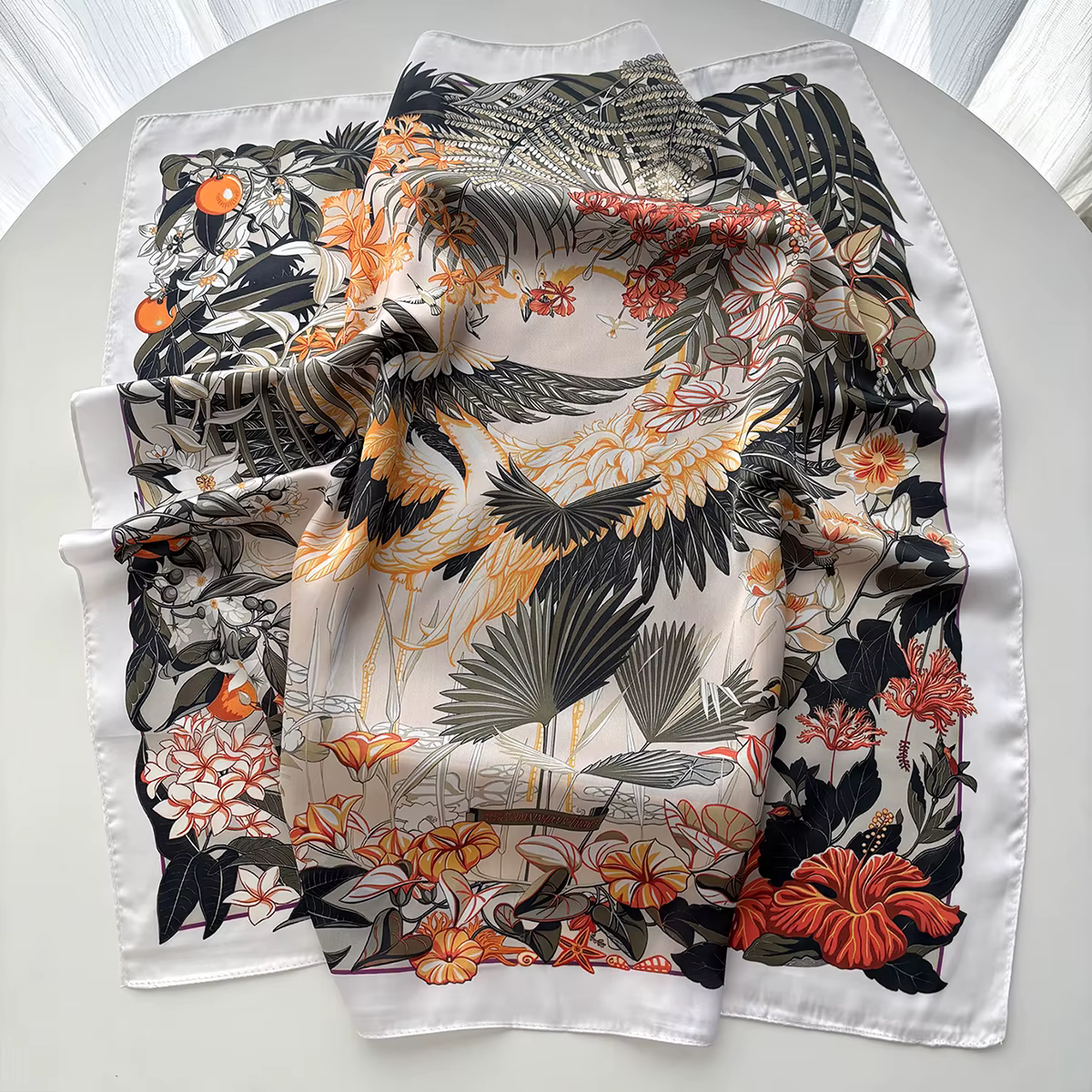 Foulard carré imprimé pour femme en satin imitation soie, écharpe, bandeau, châle, étole