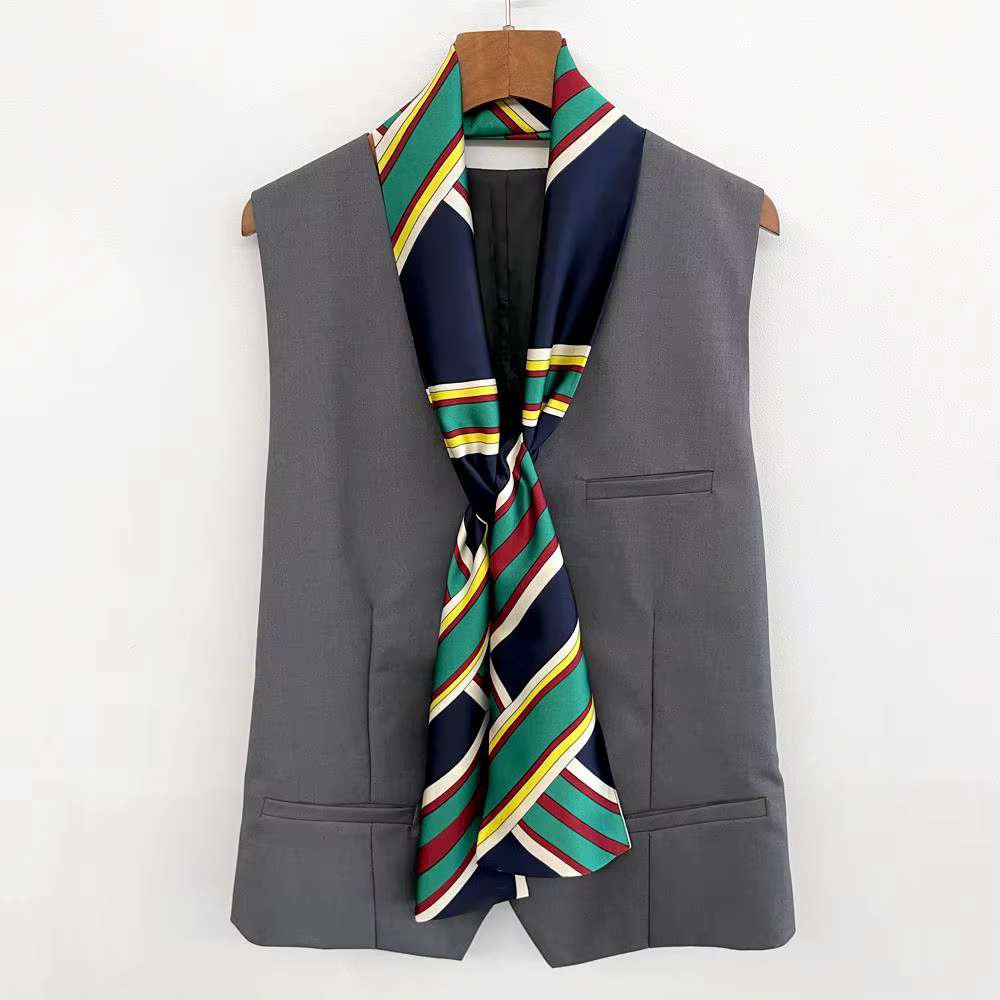Écharpe pour hommes printemps été costume col de chemise superposition longue rétro mode cou écharpe