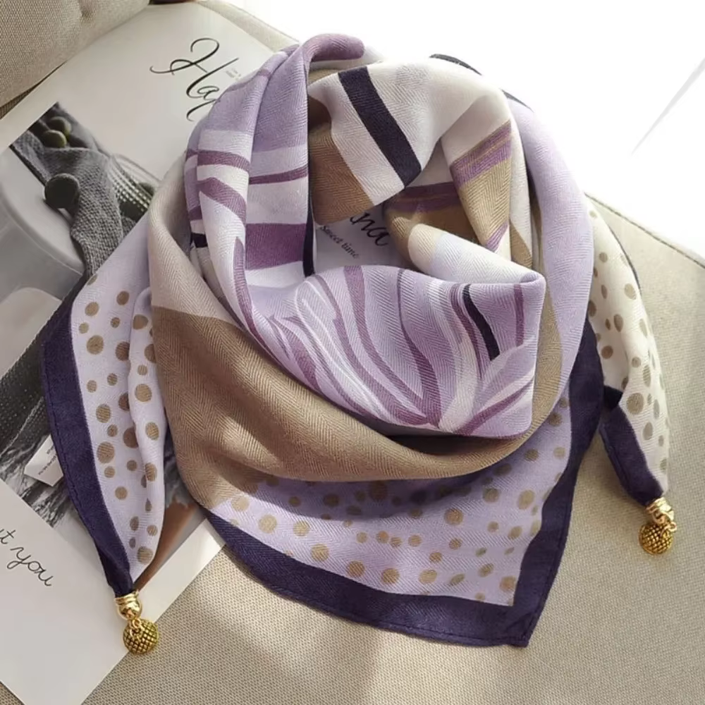 Écharpe de luxe 68×68cm pour femme, foulard en coton doux à motif imprimé, respirant, pour les trava