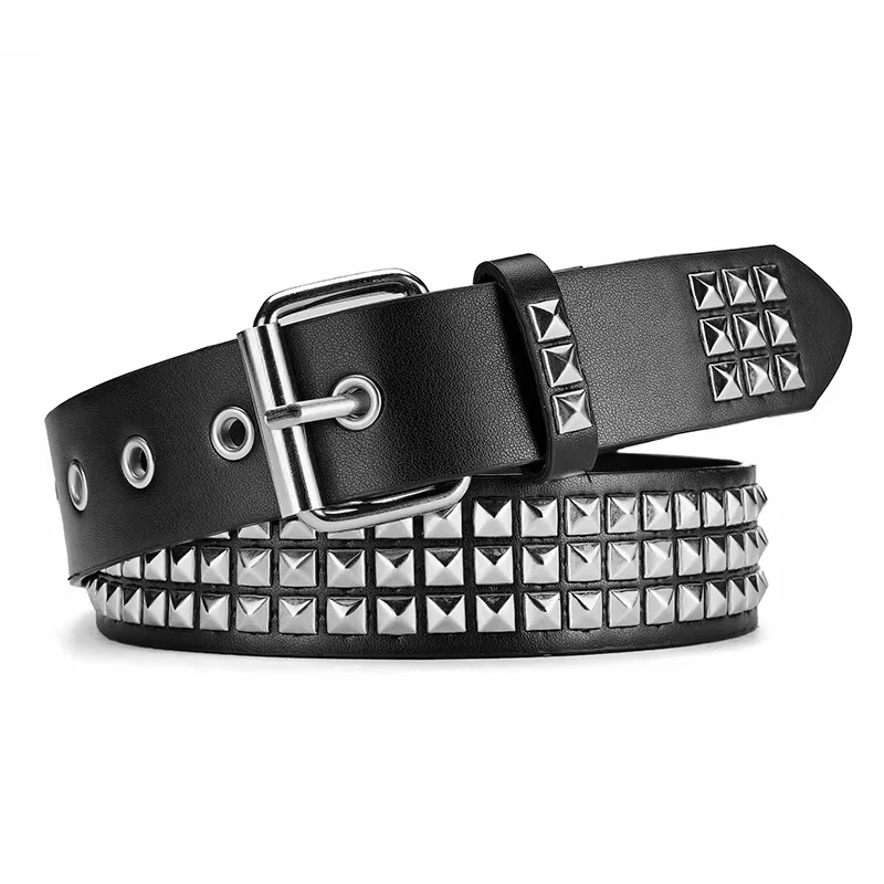 Ceinture à Rivets en Métal pour Homme et Femme, Style Punk, Discothèque, Rock, Jean, Y2K, Décoration
