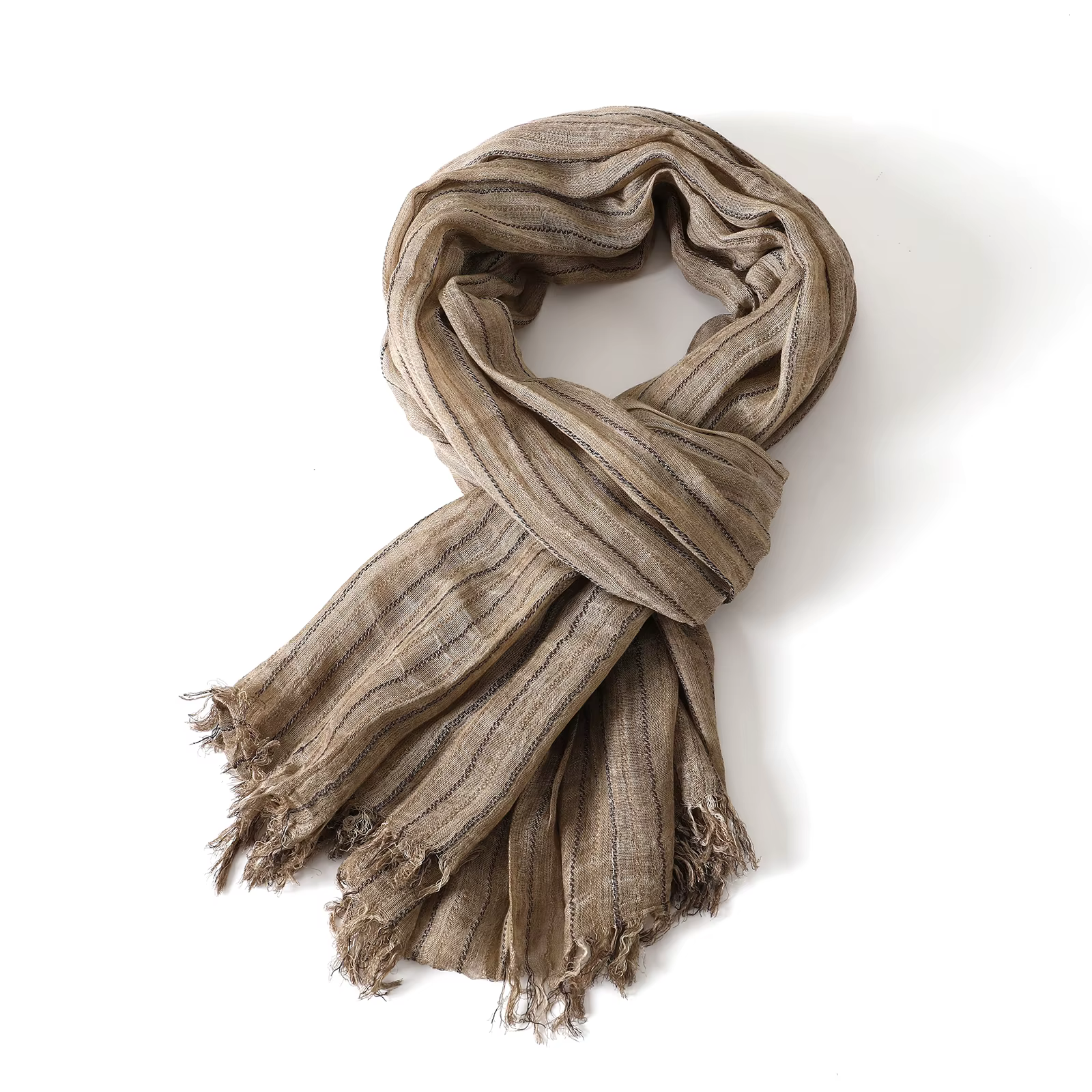 Mode homme marque coton lin rayé écharpe automne hiver noir marine chaud hommes accessoires foulards