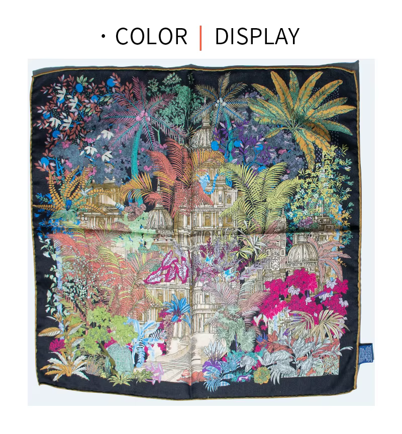 Écharpe en soie 30% et laine 70% pour femme, imprimé jungle tropicale, 65 cm carré, douce, chaude, l