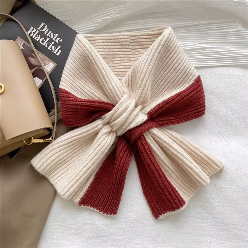Écharpe double couleur douce pour femmes, chauffe-cou, à la mode et pratique, saisons froides