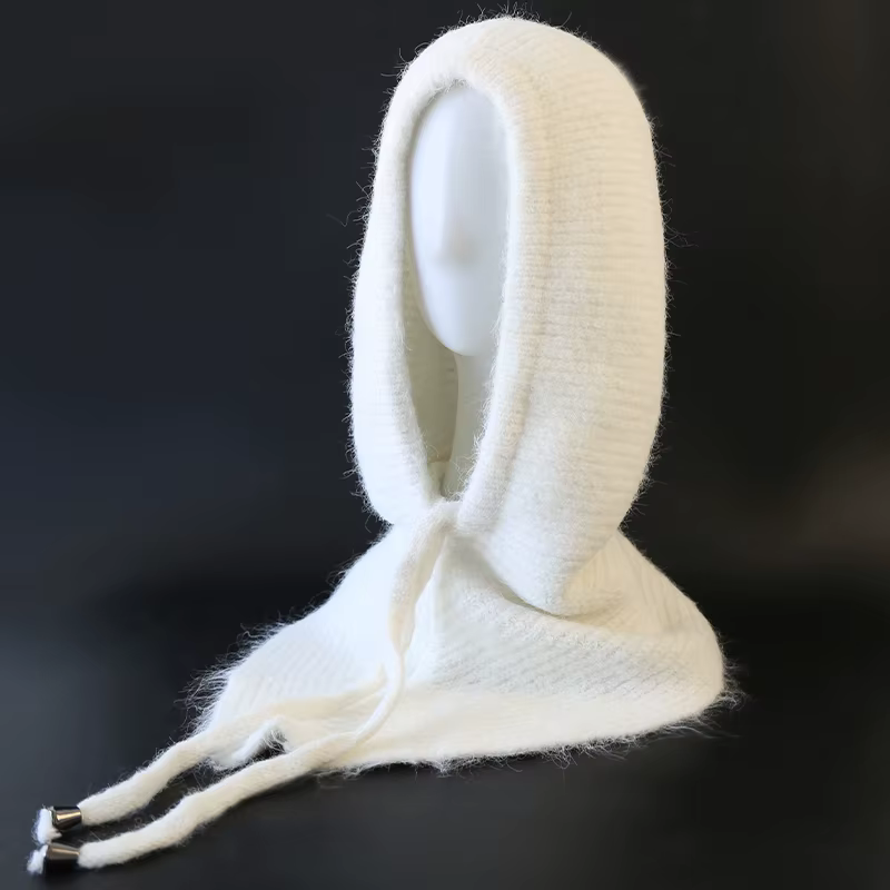 Cagoule d'hiver pour femmes, écharpe tricotée, casquettes à capuche, chaud, ample, chapeau de ski, P
