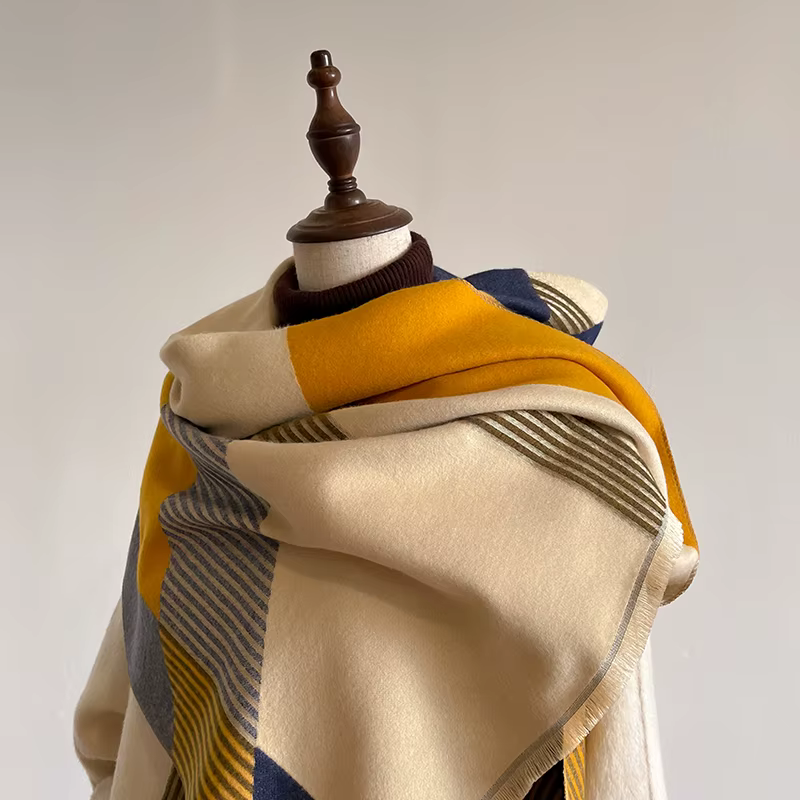 Écharpe en cachemire vintage polyvalente, garder au chaud, épaissie, nouvelle mode, hiver