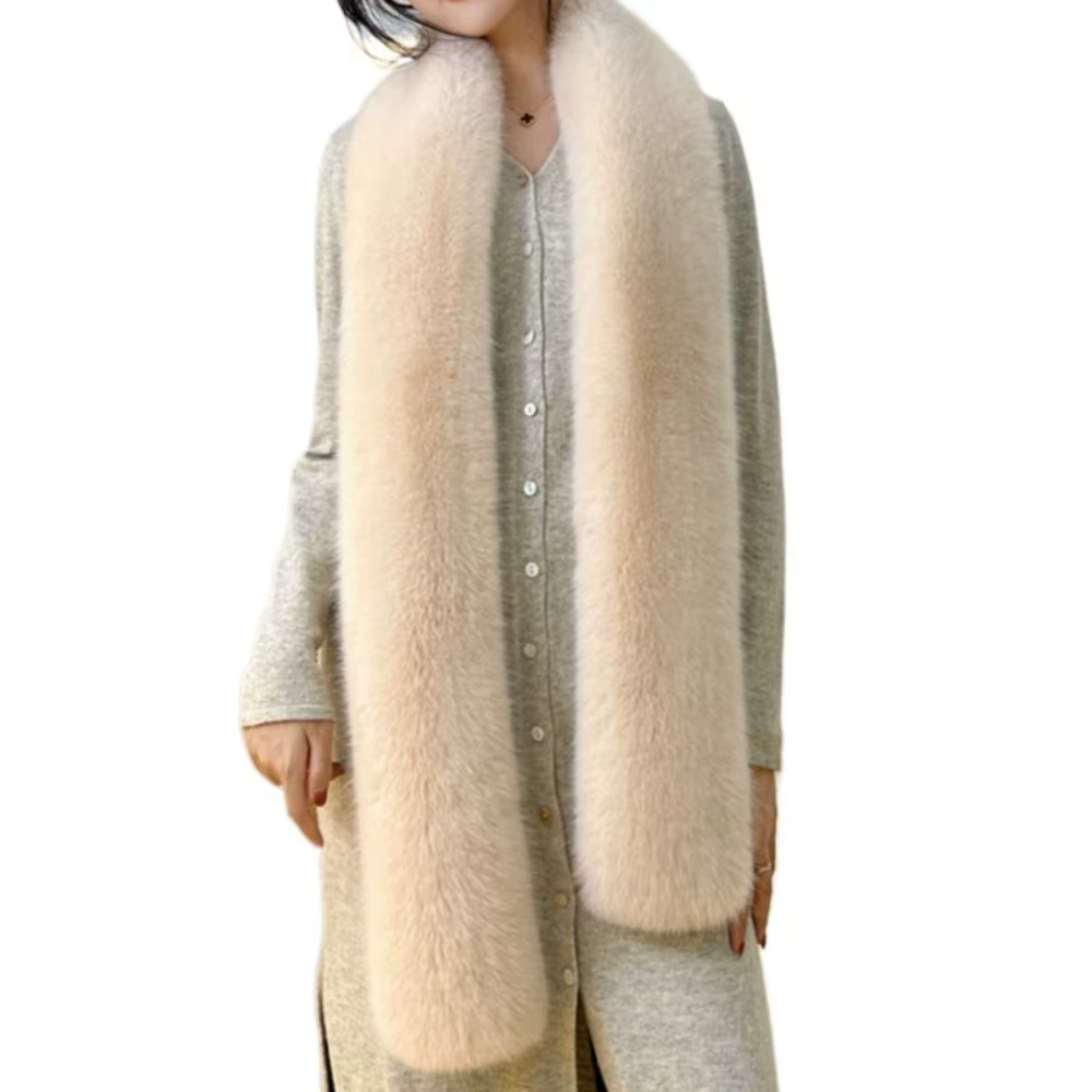 Mode élégant Imitation fourrure de vison écharpe couleur unie épais en peluche cou plus chaud de lux