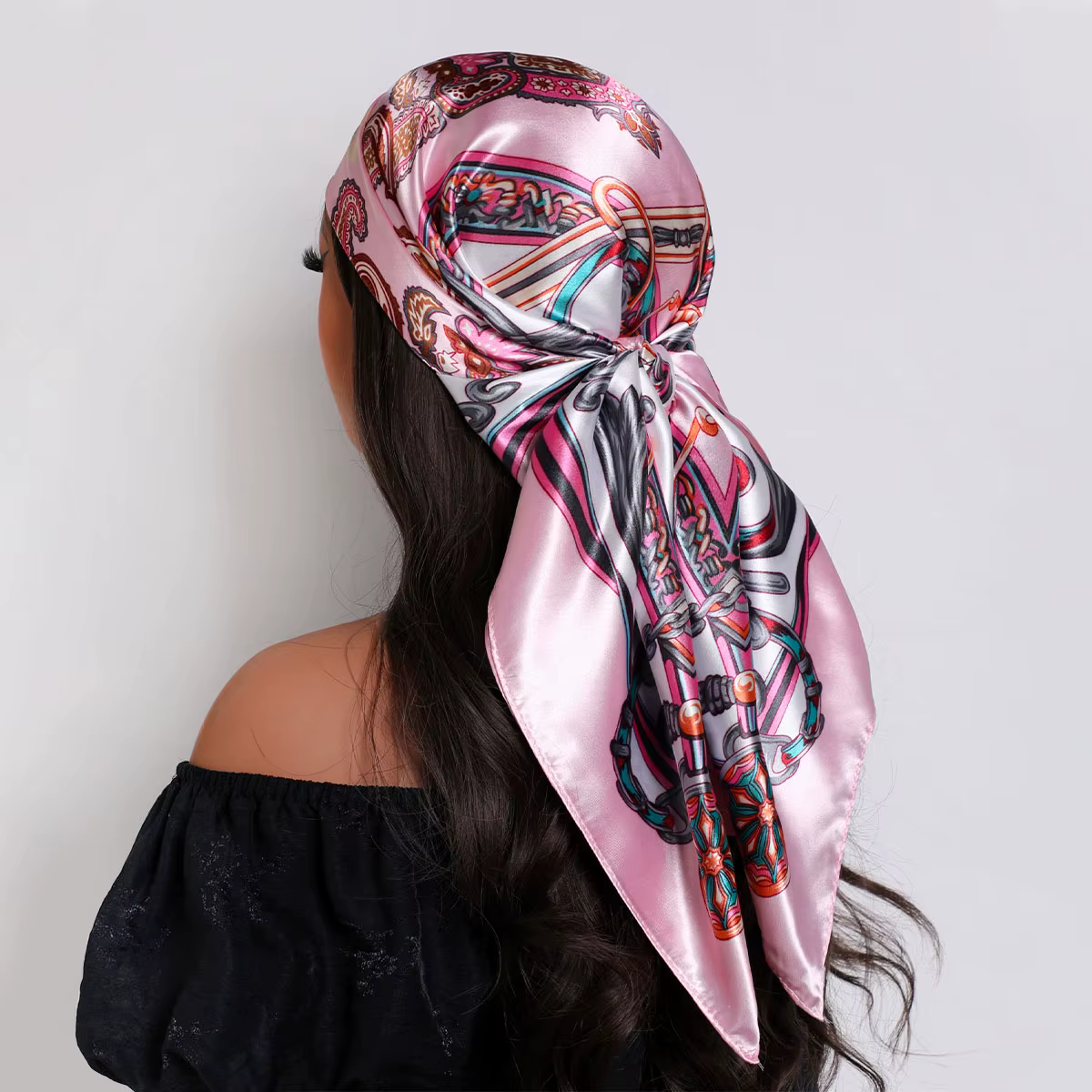 2025 Foulard de cheveux femmes marque de luxe carré Foulard en soie Satin Bandana été doux Foulard H