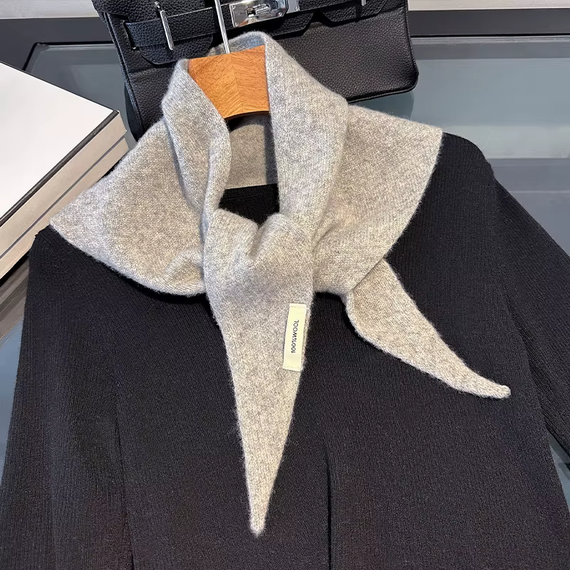 Écharpe tricotée 100% laine pour femme, écharpe chaude d'hiver, couleur unie brillante, châle épais,