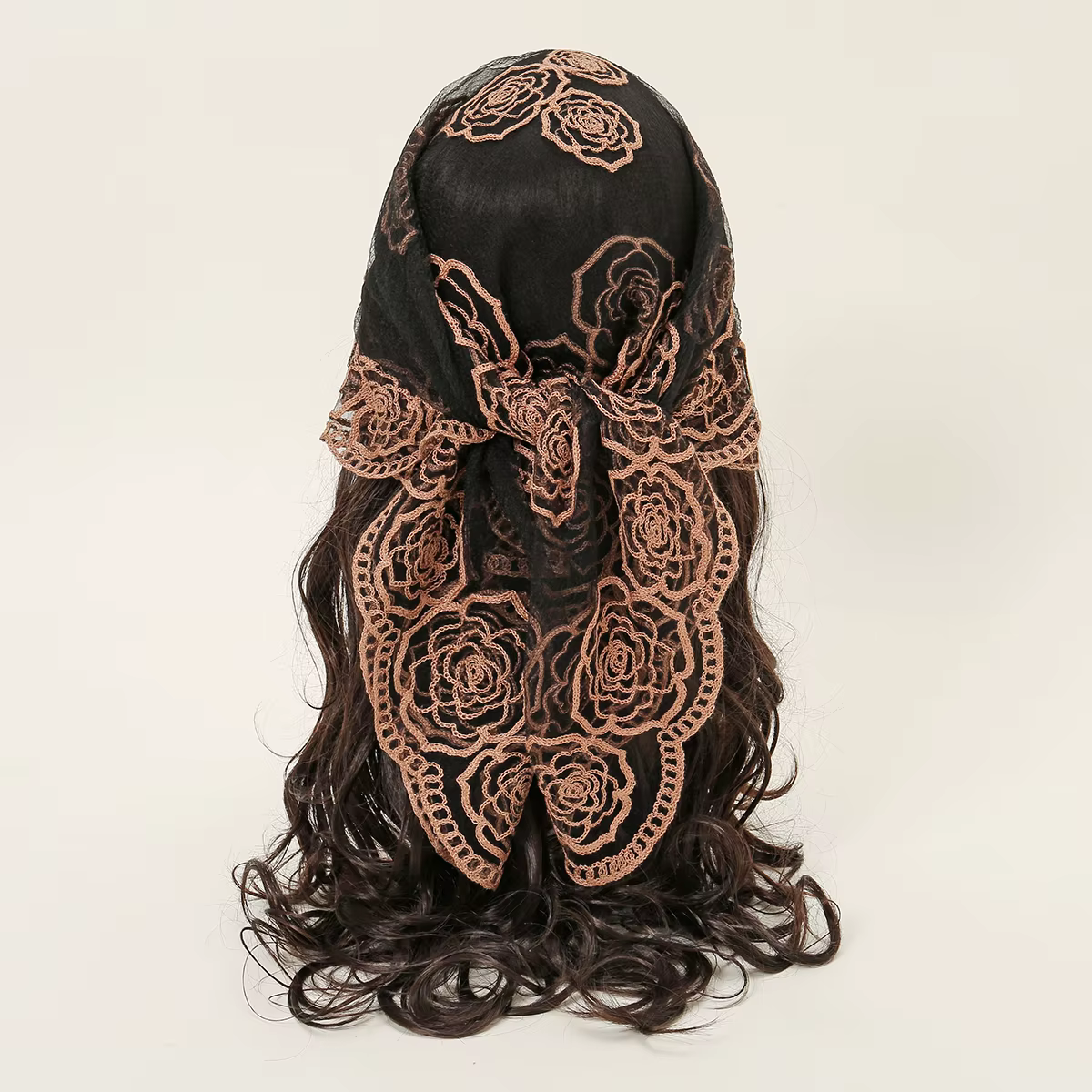 Foulard carré Bandana brodé en dentelle Paisley pour femmes, élégant, respirant, en soie, protection