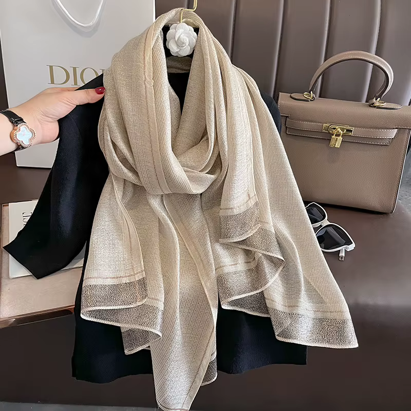 Écharpe chaude en laine de soie solide pour femme, châle enveloppant, Bufanda Floral Pashmina, luxe,