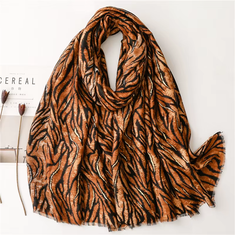 Mode femmes zèbre-rayure florale Viscose châle écharpe imprimé doux dame haute qualité Pashmina étol