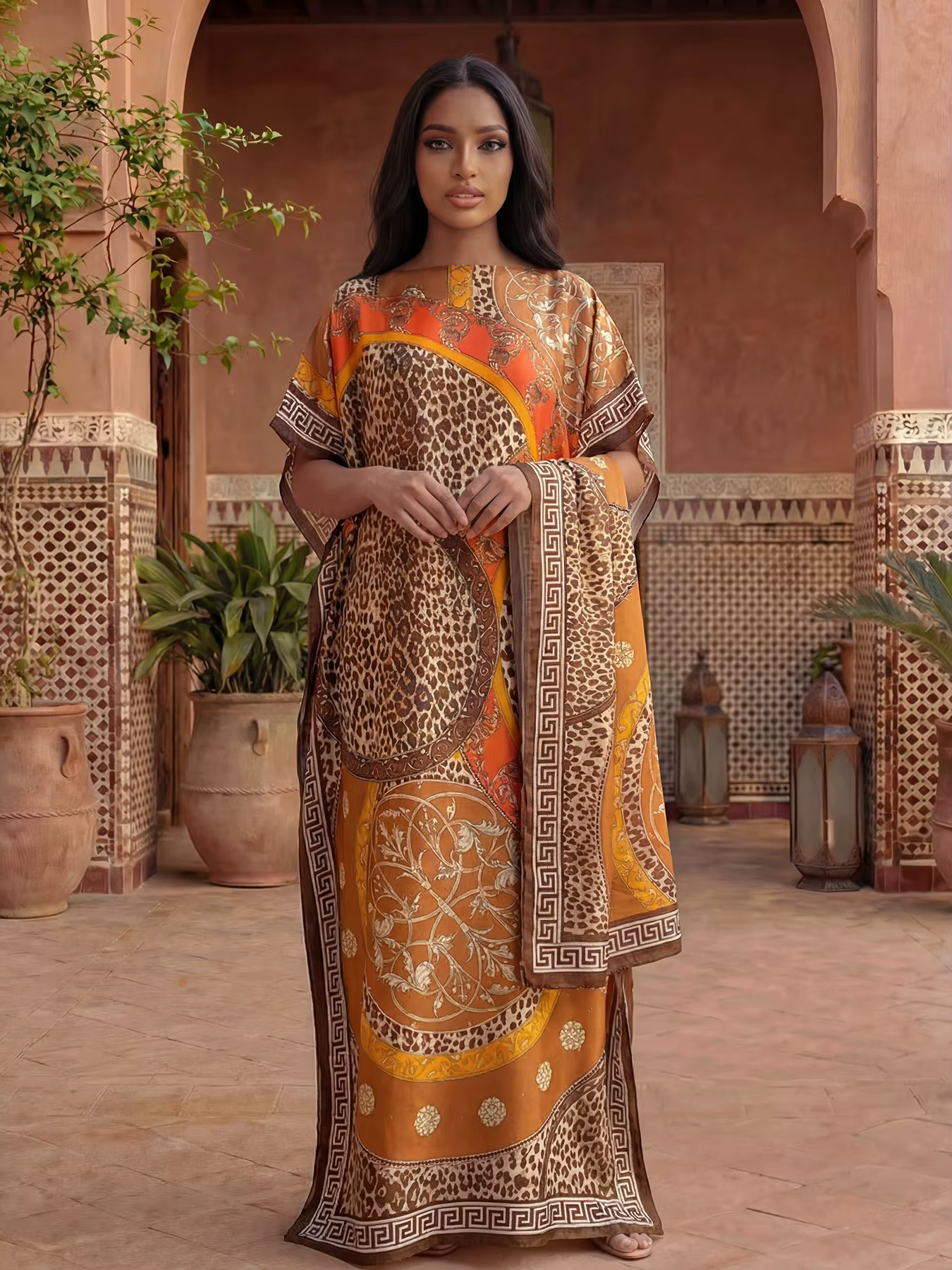 Nouvelle Collection Été : Châle Africain Élégant pour Femme, Imprimé Soie, Long Hijab Musulman, Robe