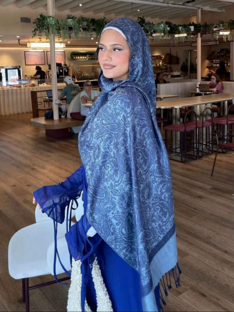 [T003] 1pc bohème mode Paisley Jacquard Pashmina écharpe gland dames Hijab châle enveloppement hiver