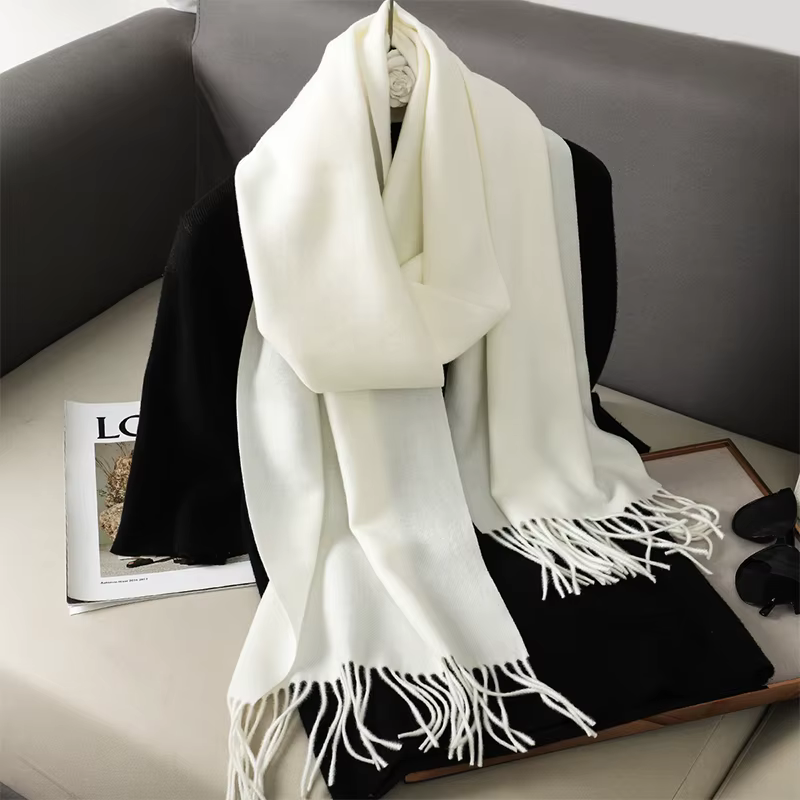 63 couleurs solide femmes hiver écharpe chaud gros cachemire châle en plein air luxe glands Pashmina