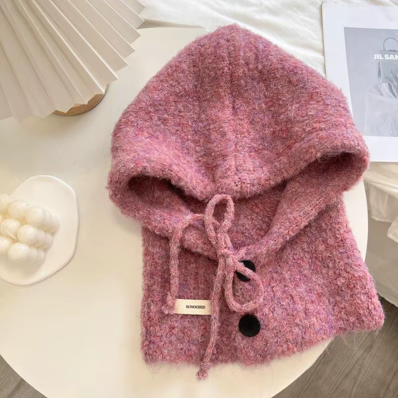 Ensemble écharpe chapeau tricoté à la mode pour femmes, automne hiver, Protection des oreilles chaud