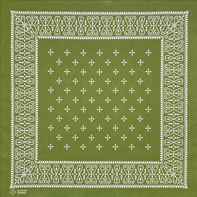 Haute qualité nouveau Design Hip Hop vert Olive coton carré écharpe marin Bandana écharpe ancre impr