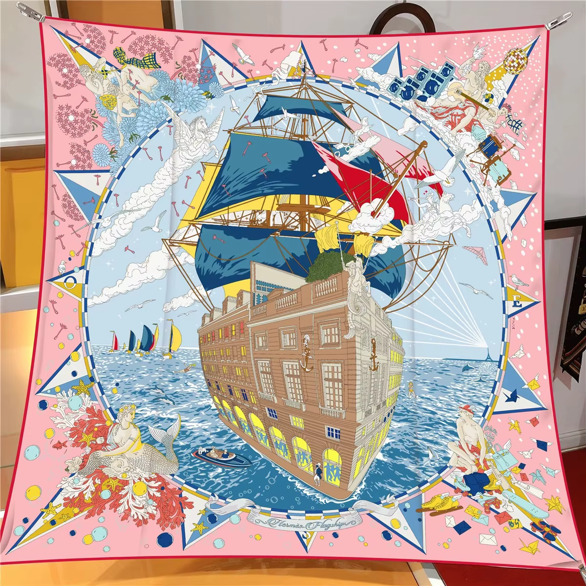 Injplanchers f à imprimé sergé pour femme, bandeau de luxe, foulard de la présidence, châles, bandan