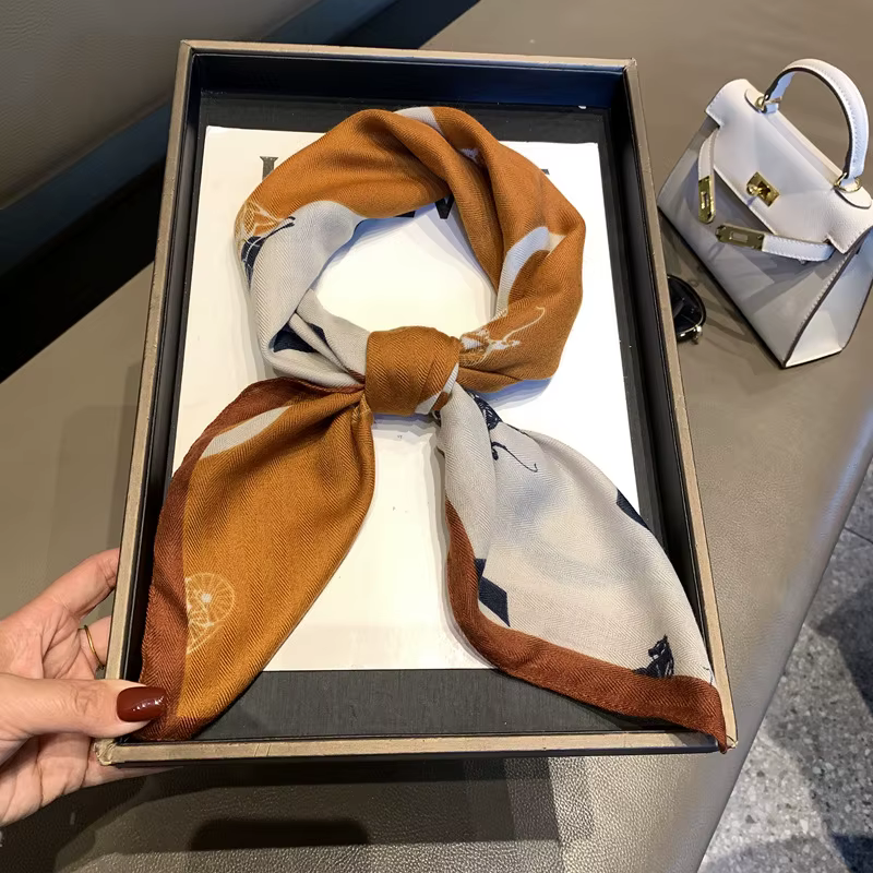Foulard carré en soie 70x70 cm, style français haut de gamme, tendance, confortable, protection sola