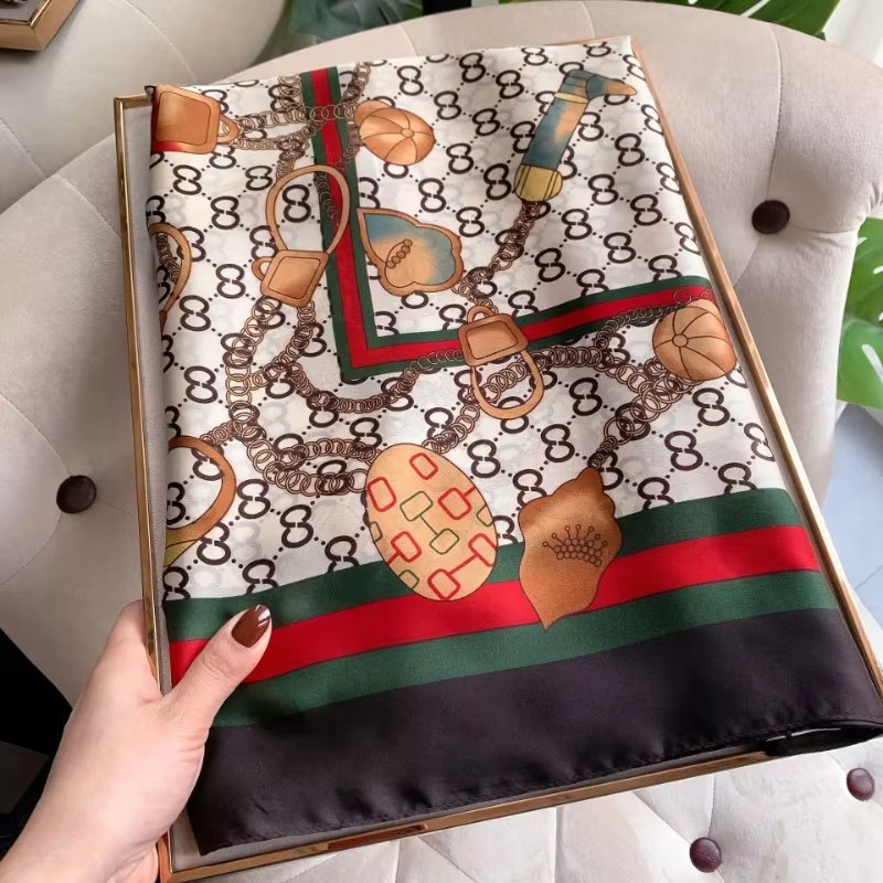 90 × 180 cm été nouvelle mode Simulation foulard en soie polyvalent mince foulards en soie de mûrier
