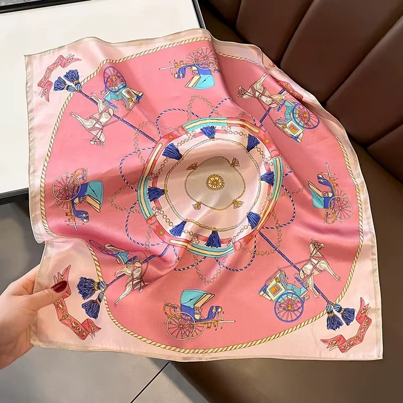 Foulard de Marque de Luxe pour Femme, 100% Naturel, Hijab à la Mode