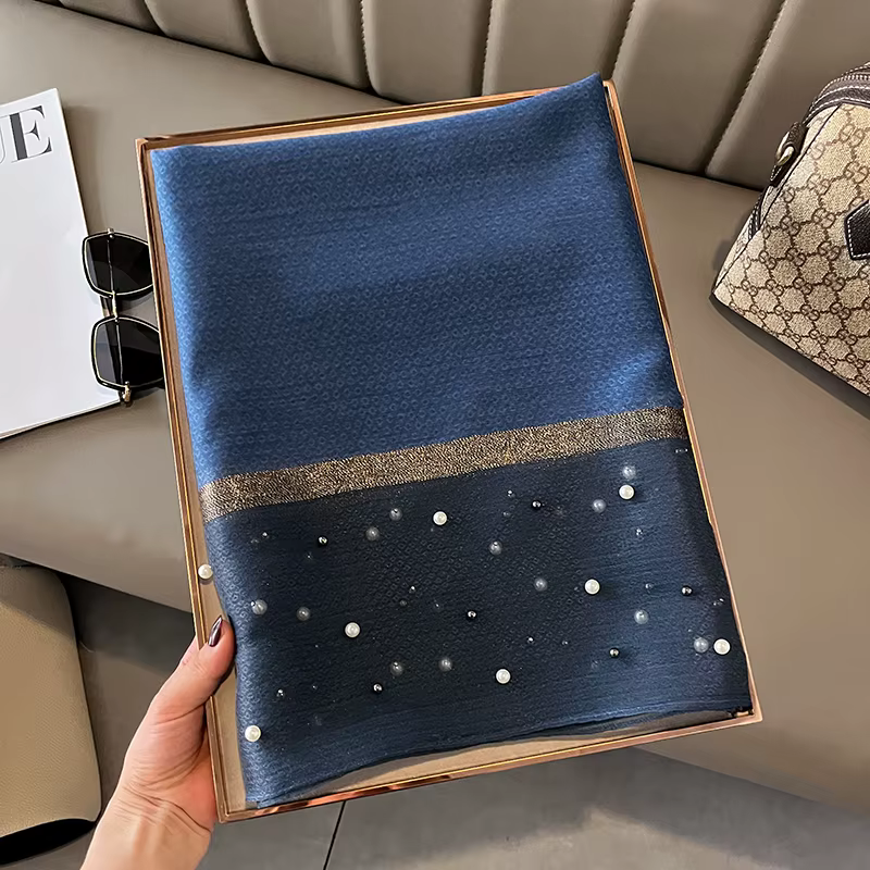 Écharpe de marque de luxe pour femmes, châle, couleur unie, en soie, en lin, été, bandana, Hijab, co