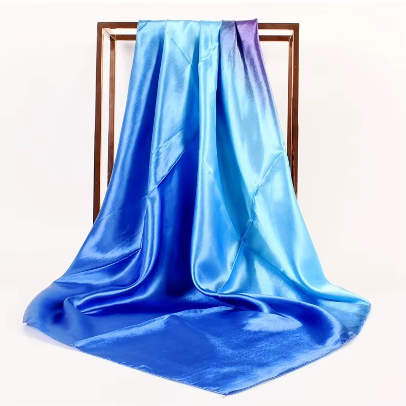 Foulard de tête en soie pour femmes, Foulard de luxe à la mode pour cheveux, châle en Satin, Foulard