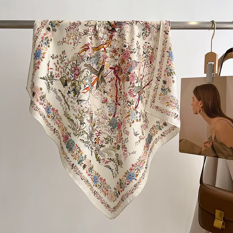 70 cm nouvelle mode carré écharpe femmes imprimé fleuri Design Bandanas dame foulards bandeau moucho