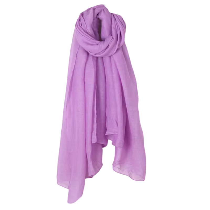 Longue écharpe enveloppante en lin et coton pour femmes, 16 couleurs, Vintage, grand châle, Hijab él