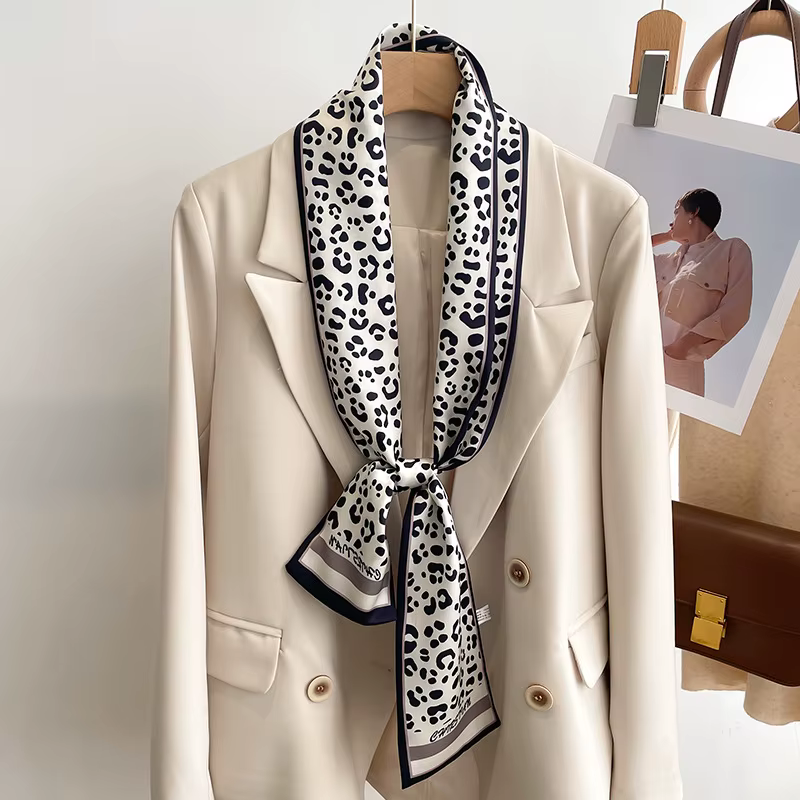 50 couleurs nouvelles femmes soie sensation imprimé Design écharpe châle mode luxe longue étroite pe