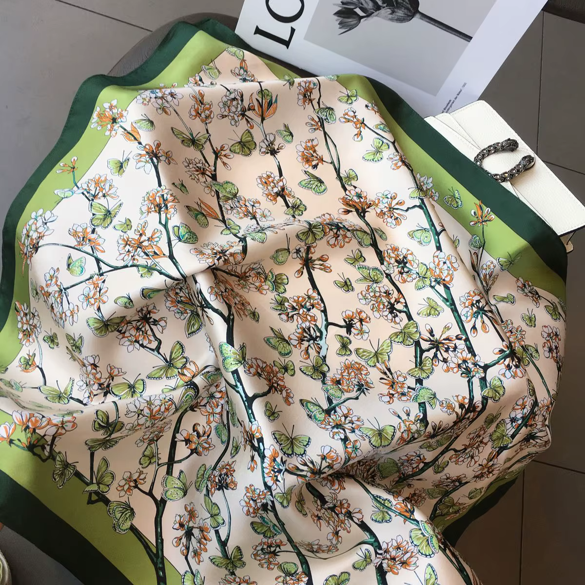 InjSquare-Écharpe Naturelle pour Femme, Bandana pour Cheveux, Sauna, Châle à Col Carré, à la Mode, 1