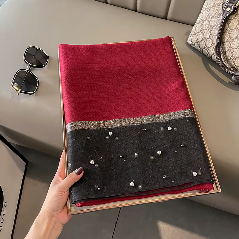 Écharpe de marque de luxe pour femmes, châle, couleur unie, en soie, en lin, été, bandana, Hijab, co