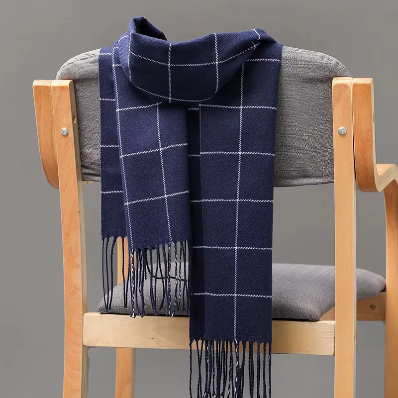 Écharpe en cachemire pour hommes, garde au chaud, décontractée, marque de styliste, Pashmina, pompon