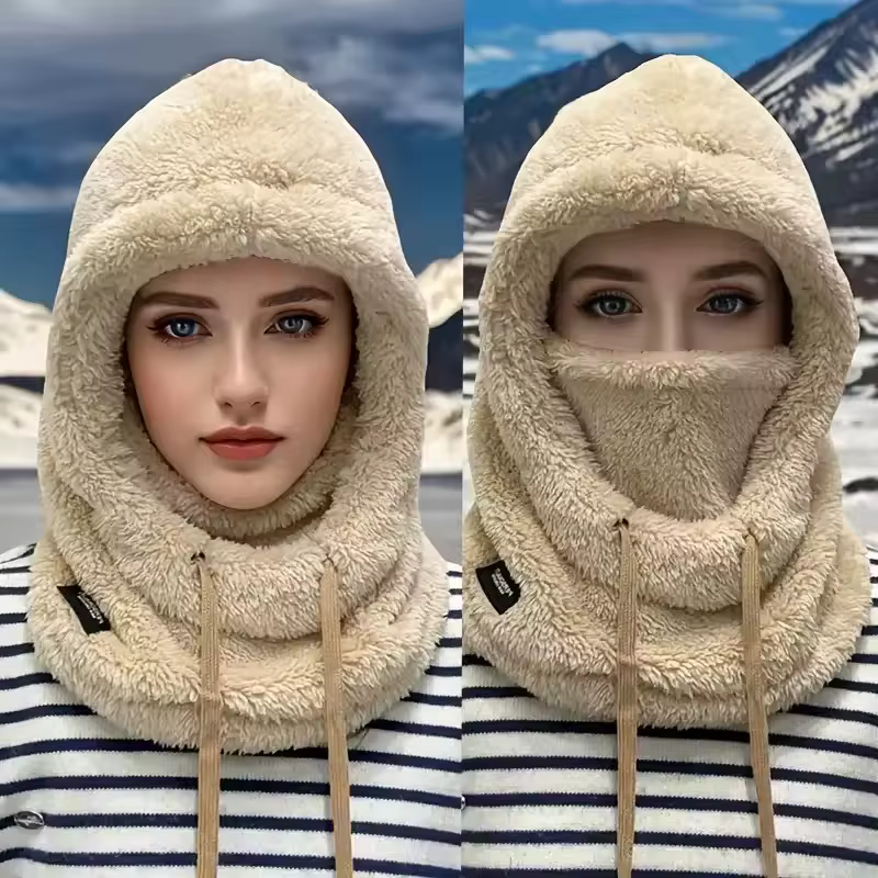 Cagoule thermique chaude coupe-vent, capuche de Ski, couverture faciale de moto, polaire réglable, c