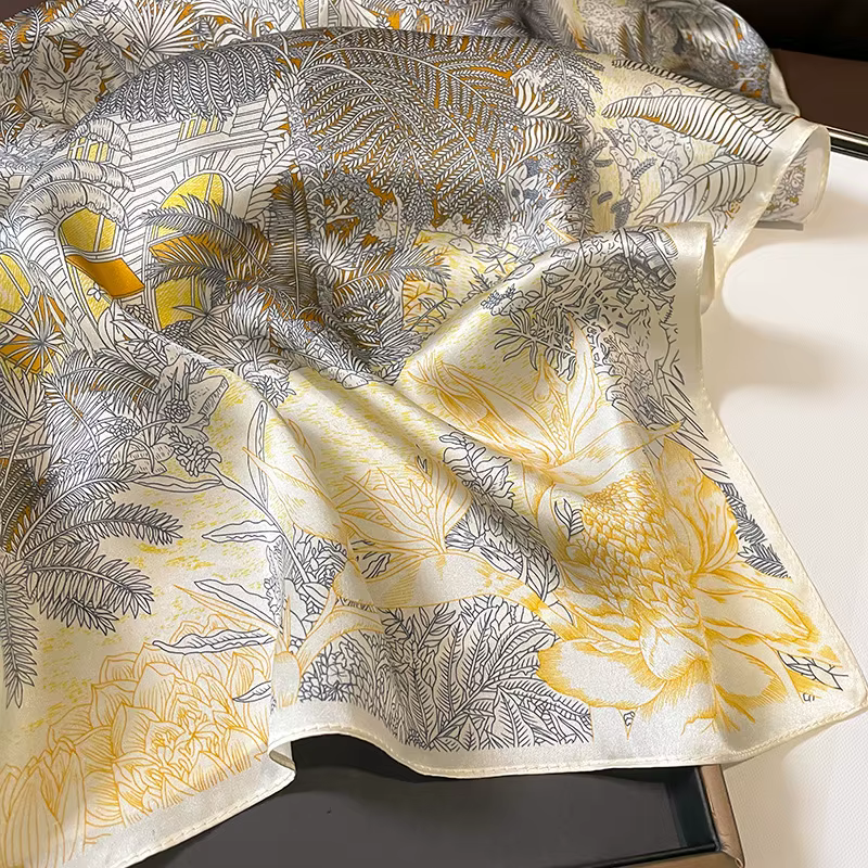 Écharpe carrée pour femmes, foulard de la présidence, châle de plage d'été, bandana, hijab, pashmina