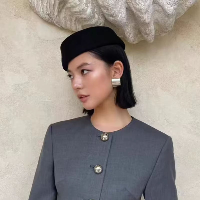 Béret en laine de haute qualité pour femmes, chapeau de pilulier rétro britannique, Fedoras français