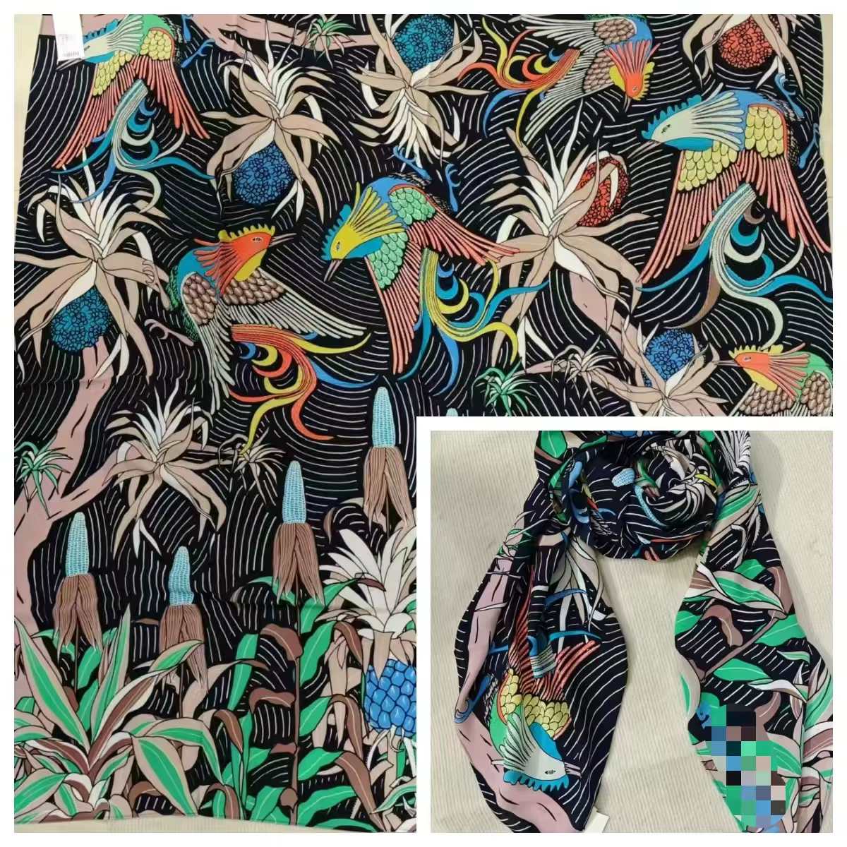 Écharpe en soie pour femme 	 Accessoires pour femme, écharpe de luxe haut de gamme pour femme, échar