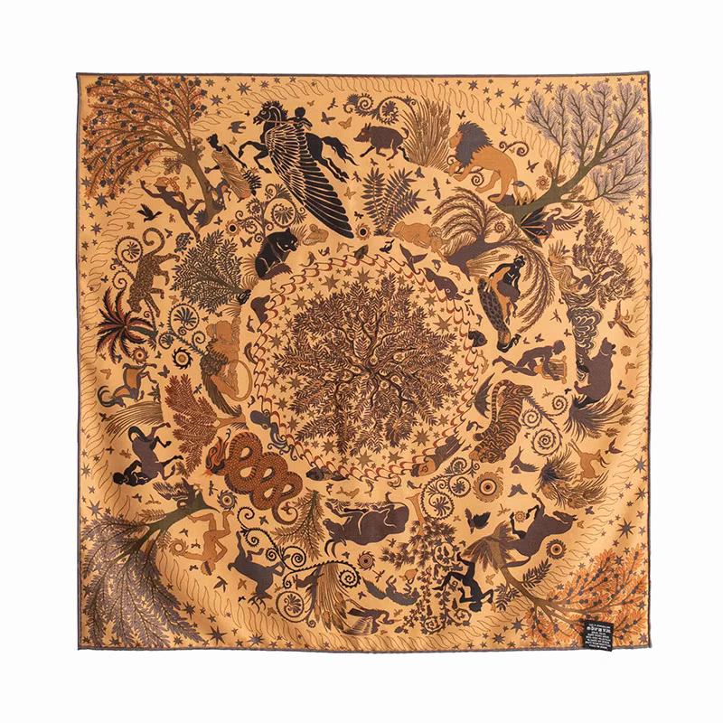 Écharpe carrée réversible en soie et laine, foulard en soie pour femme, nouvelle collection été 2025
