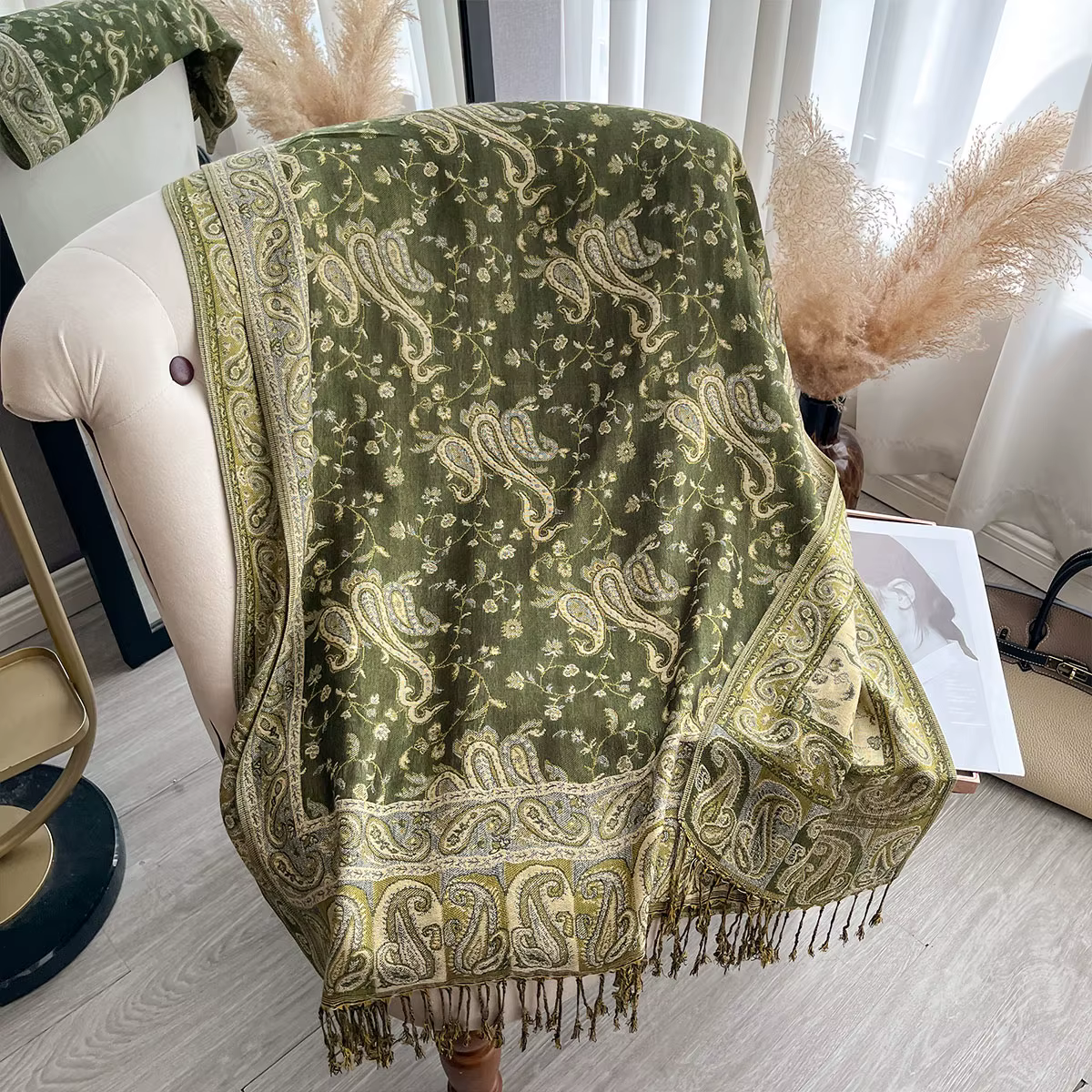 2025 bohême Pashmina Hijab écharpe longue châle musulman femme Foulard doux Turban bandeau pour femm