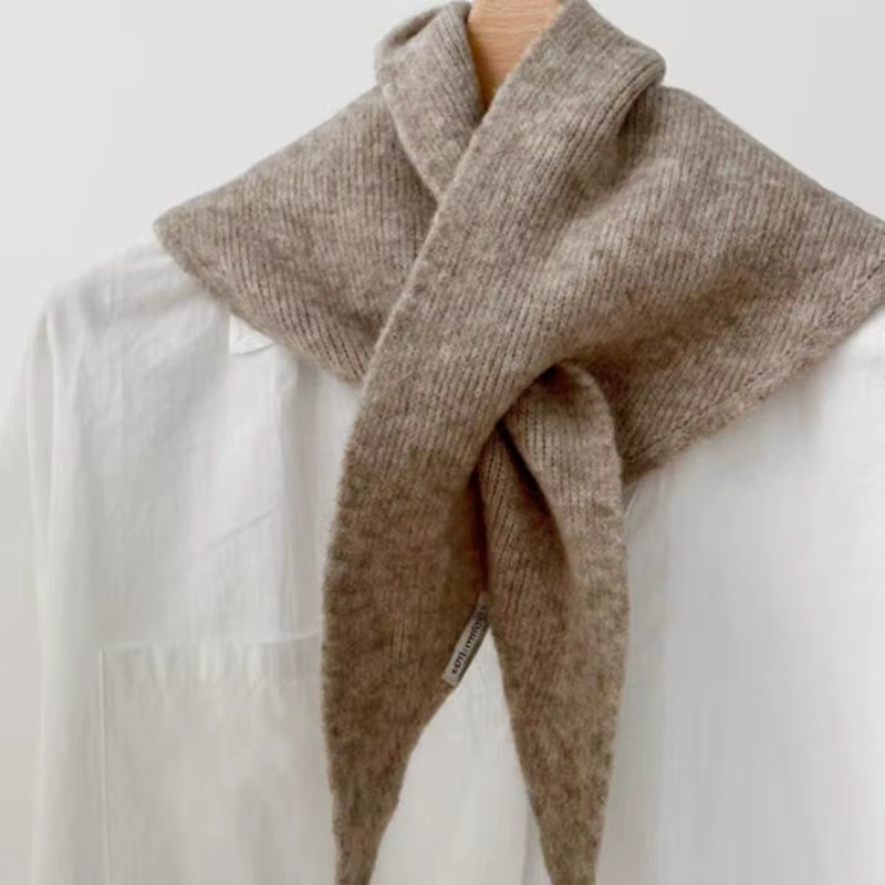 Coupe-vent chauffe-cou chaud triangulaire tricoté écharpe tricoté résistant au froid châle automne h