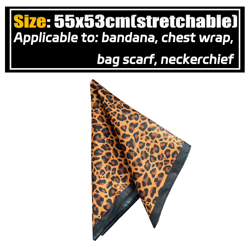 Écharpe Imprimée Léopard pour Fille, Foulard Carré Hip Hop, observateur, artificiel astique, Confort