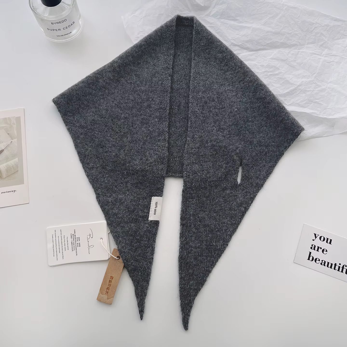 Luxe femmes 100% laine écharpe châle hiver chaud solide tricoté Triangle foulard marque de mode Band