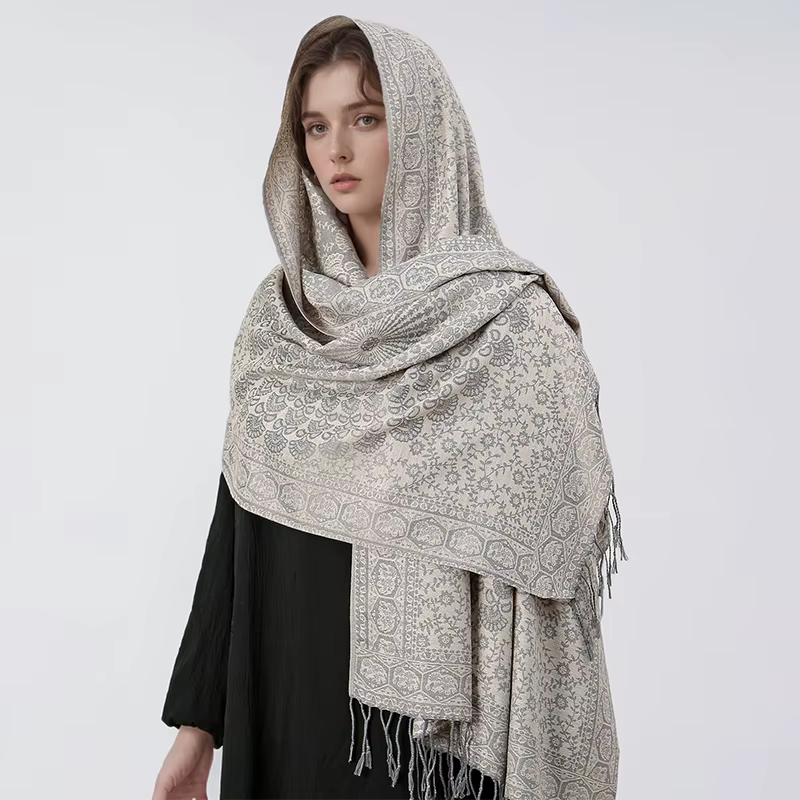 [T123] 70*180 cm Style ethnique en plein air femmes Paisley Jacquard écharpe épais cachemire gland c