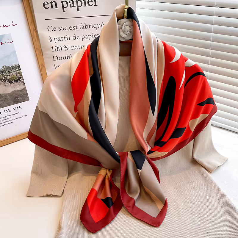 Écharpe en soie imprimée pour tout le corps pour femmes, châle élégant, doux et confortable pour un