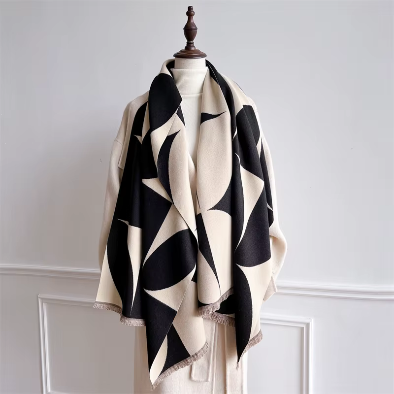 Écharpe Jacquard Pashmina pour femmes, châles et enveloppes, couverture en cachemire, étoles chaudes