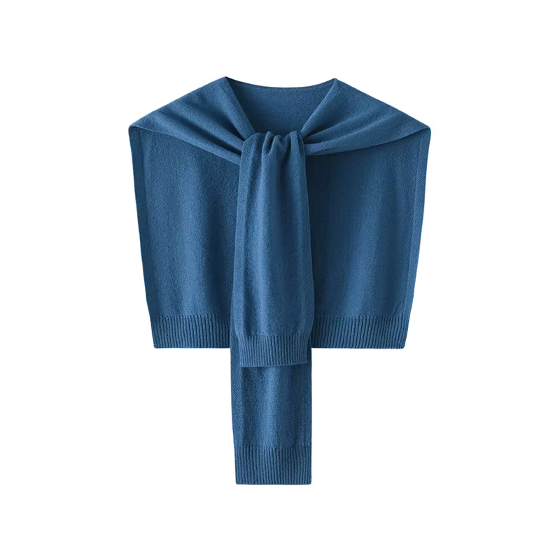 Châle en laine Pure 100% pour femme, Cape tricotée sur les épaules, écharpe chaude nouée à double us