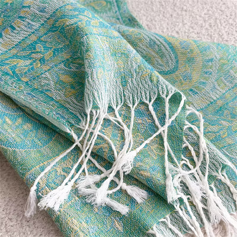 Bohème automne écharpe cachemire femmes Jacquard Pashmina conception florale femme épaisse couvertur