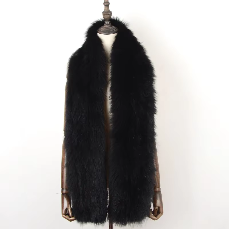 Nouveau Style tricoté véritable fourrure de renard écharpe châles femmes chaud naturel moelleux four