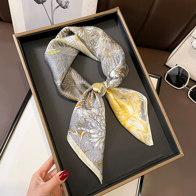 Écharpe carrée pour femmes, foulard de la présidence, châle de plage d'été, bandana, hijab, pashmina